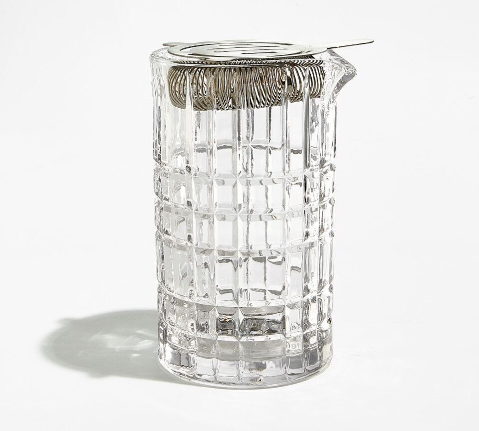Stewart Plaid Cocktail Mixing Glass with Strainer Pottery Barn Australia